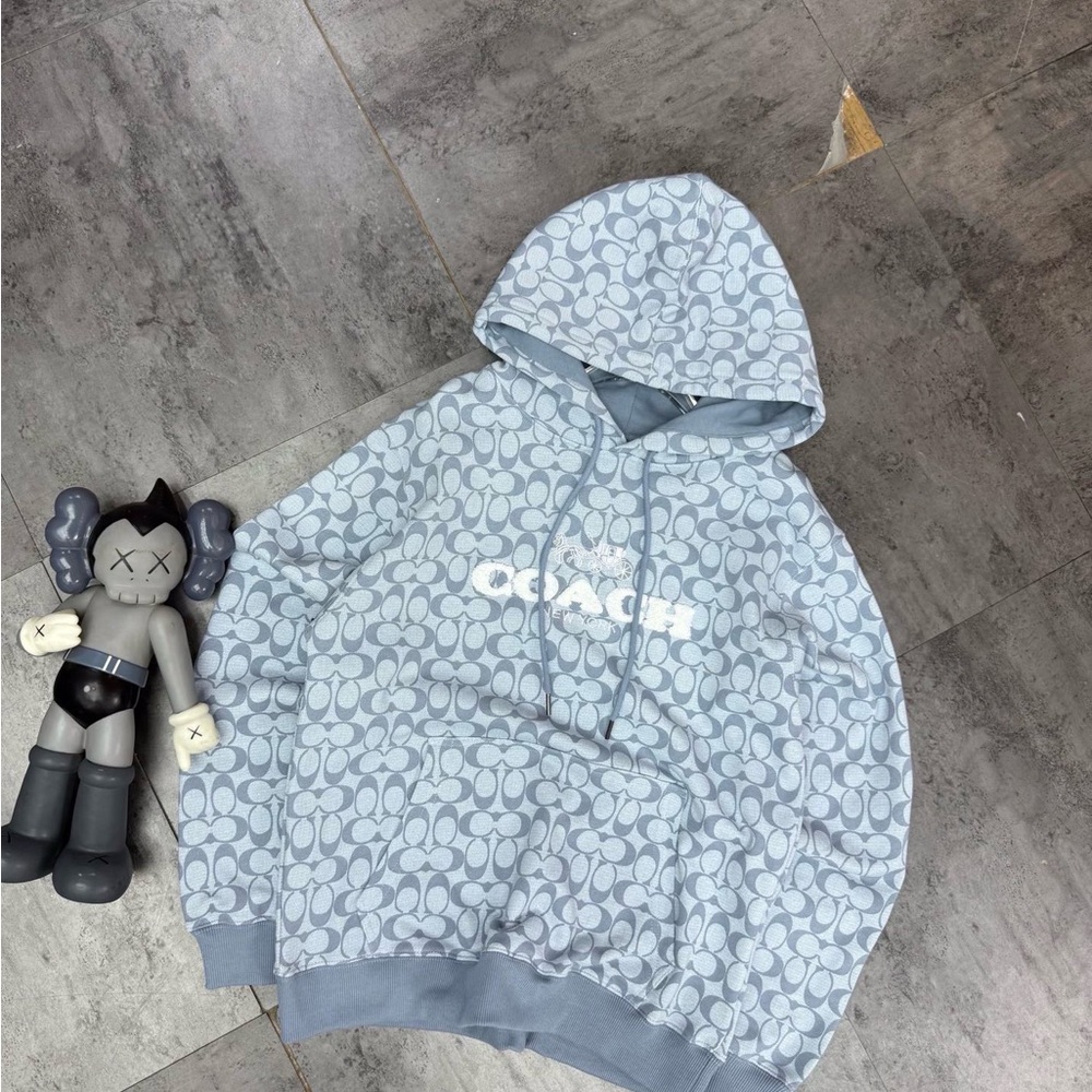 Coach Light Blue Logo Hoodie